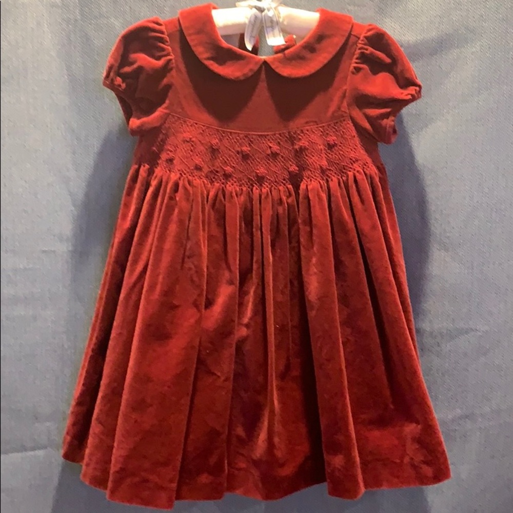 Janie and Jack red velvet holiday dress 2T